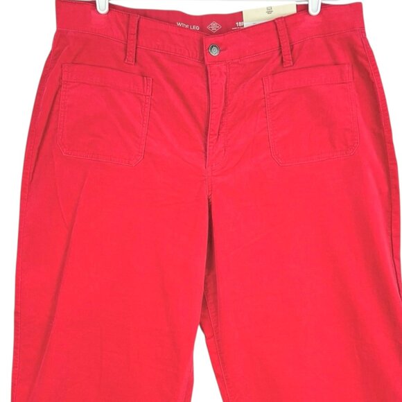 St. Johns Bay Women's Wide Leg Stretch Red Velvet Pants Sz 18P Comfort Waist NWT - Picture 3 of 10